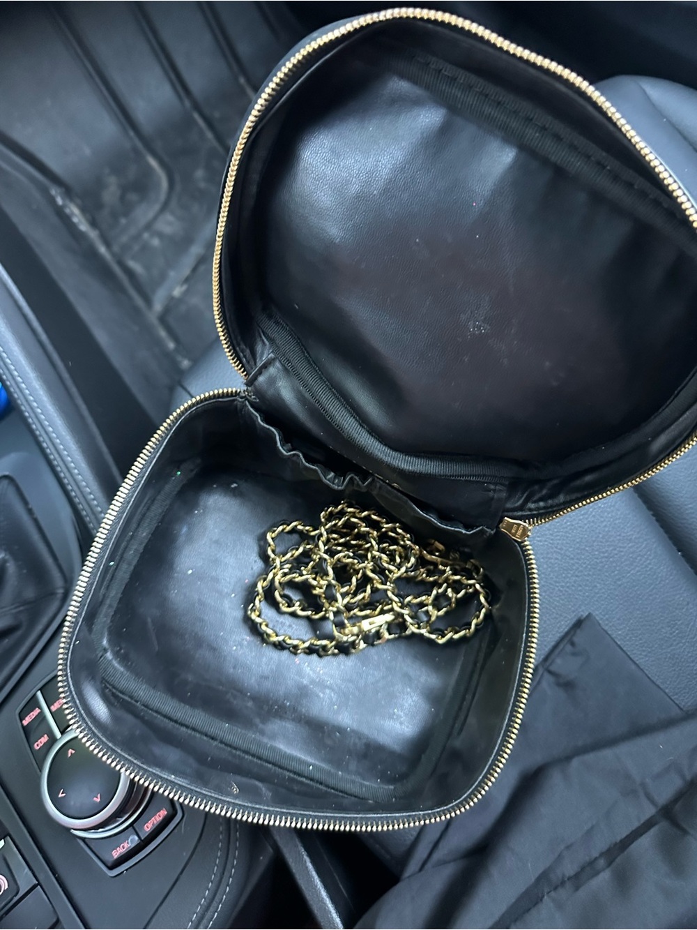 CHANEL Black Quilted Leather Toiletry Case with Gold Hardware/ OR could be a bag - Picture 12 of 16